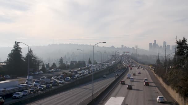 Cars Driving City Traffic Seattle — Video