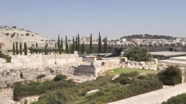 Jerusalem Mount Olives Panoramic Skyline View — Vídeo de stock