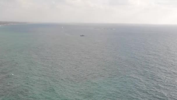 Panoramic View Cliffs Rosh Hanikra Open Sea Costline — Stockvideo