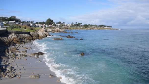 Pacific Grove Lovers Point Waves Coastline — ストック動画