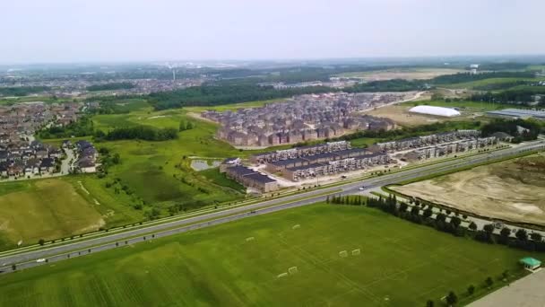Aerial View Developing Residential Neighbourhood — Vídeos de Stock