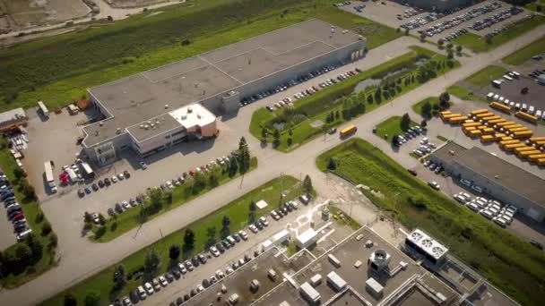 Drone Flying Street Industrial District — Wideo stockowe