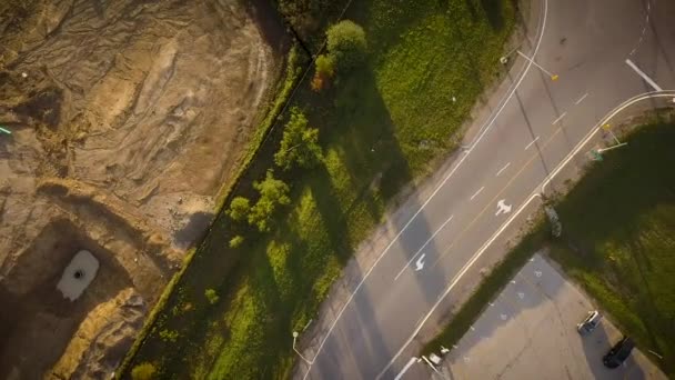 Drone Flying Country Road Sunset — Wideo stockowe