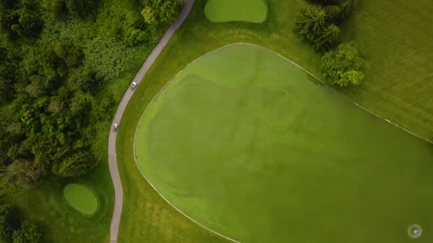 Overhead Drone Shot Beautiful Golf Course — Video