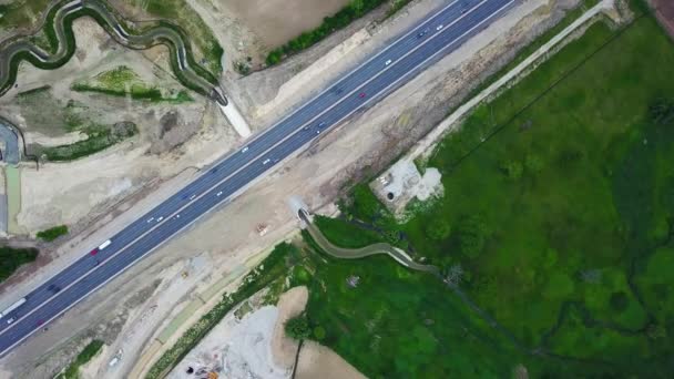 Drone Flying High Large Highway Countryside — Stok video