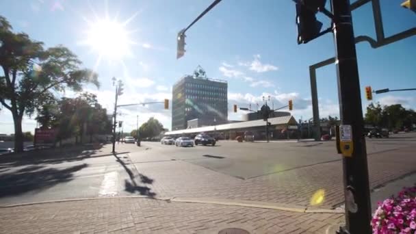 Beautiful Wide Shot Street Small Cottage Town — Vídeos de Stock