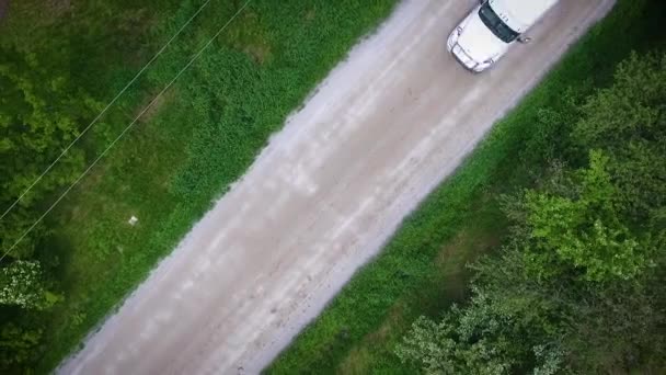 Drone Shot Large Truck Driving Country Road — Stok video