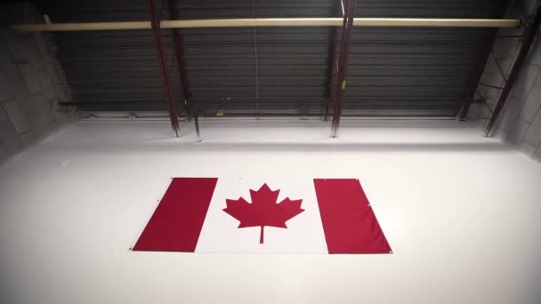 Canadian Flag Wall Factory — стокове відео