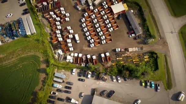 Parking Lot Full Trucks Large Industrial Facility — Vídeo de Stock