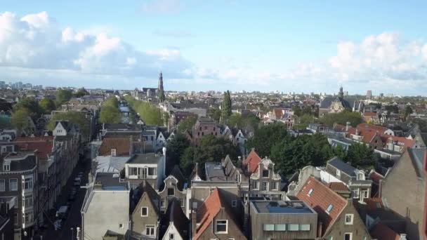 Aerial Shot Old City Amersterdam Netherlands — Stockvideo