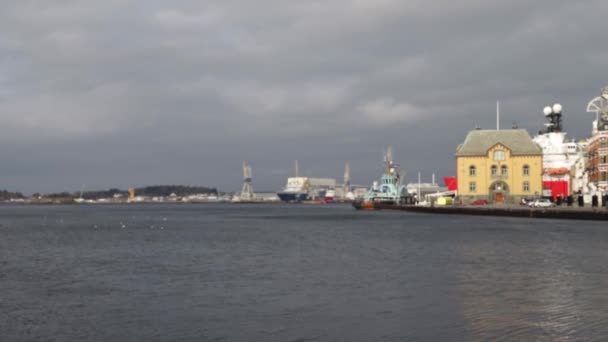 Beach Stavanger Port Port — Stockvideo