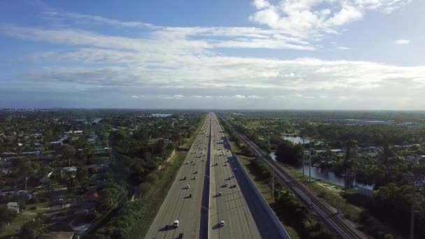 Cool Traffic Shots Drone South Florida — Wideo stockowe