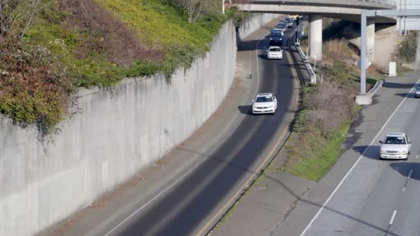 Cars Driving Seattle Traffic — Stock Video