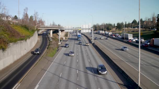 Cars Driving Seattle Traffic — Video Stock