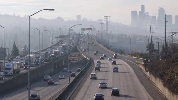 Cars Driving Seattle Traffic — Stock videók