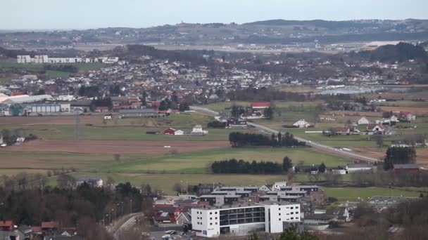 View Entire City Stavanger Seen Ullandhaug — Vídeo de stock