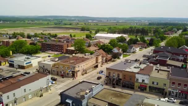 Drone Shot Small Farming Town — Vídeos de Stock
