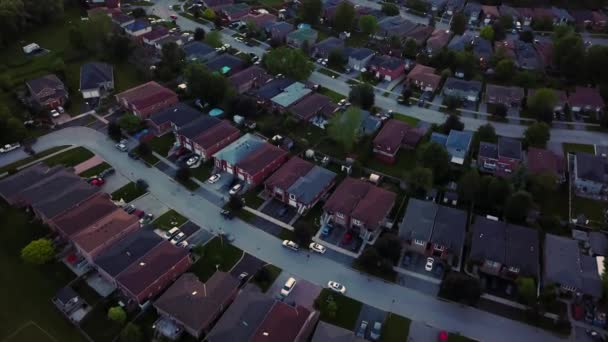 Aerial Shot Beautiful Residential Neighbourhood Sunrise — Video Stock