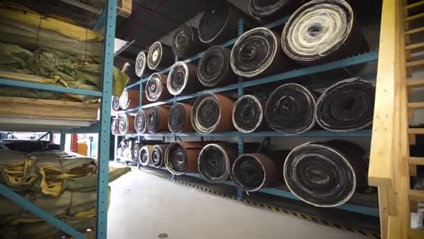 Inventory Hallway Manufacturing Warehouse — Vídeos de Stock