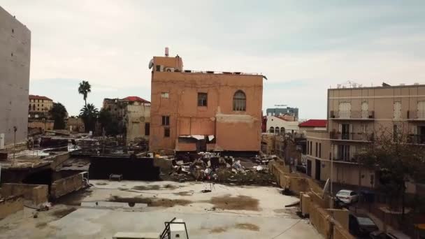 Κλιπ Της Επιδείνωσης Στέγες Jaffa Ισραήλ Των Ερειπωμένων Κτιρίων Και — Αρχείο Βίντεο