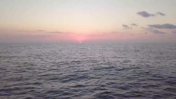 Beautiful Clip Pink Gray Hues Sun Rising Mediterranean Sea Just — Video Stock