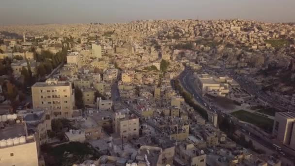 Bewolkte Dag Amman Jordan Met Het Zonlicht Door Voor Een — Stockvideo