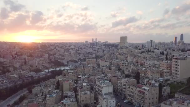 Beautiful Peaceful Aerial Clip Early Morning Amman City Jordan Taken — Stok video