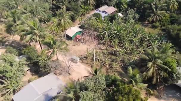 Establishing Shot Building Being Constructed Small Rural Cambodian Village Battambang — Stockvideo