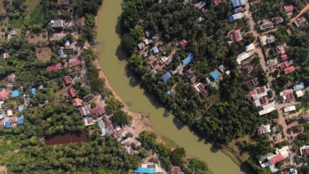 Aerial Clip Sangkae River Outlying Areas Battambang Cambodia — ストック動画