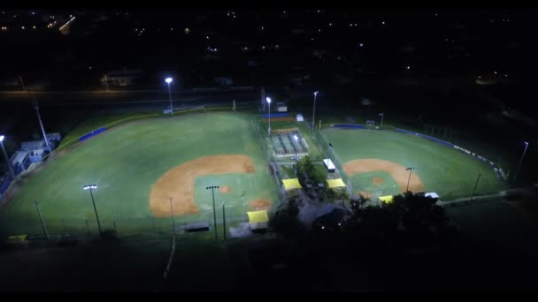 Night Shot Baseball Park — Stock Video