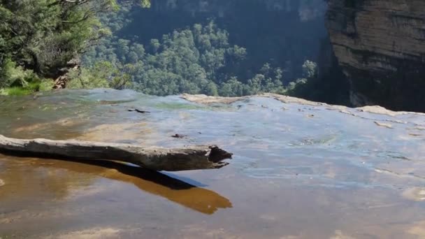 View Top Wentworth Falls Blue Mountains Australia Sunny Day — 图库视频影像