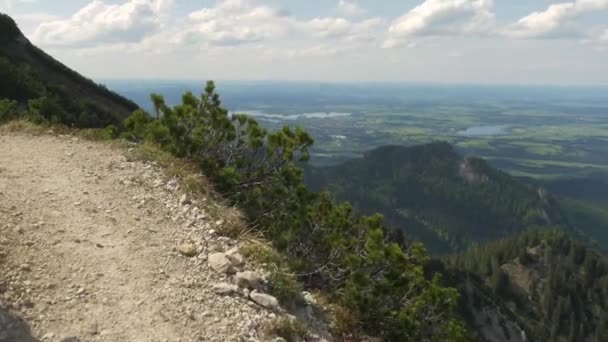 Mountainside Foot Trail Bavarian Alps Scenic View — Stok video