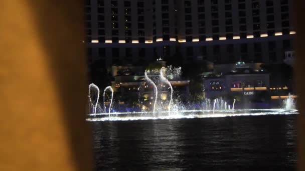 Slow Motion Water Fountain Show Cosmopolitan Hotel — Stok video