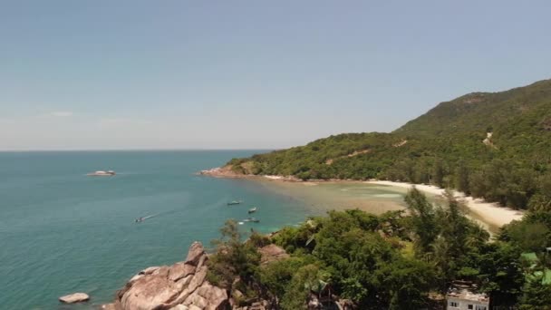 Aerial View Beach Cove Koh Phangan District Surat Thani Thailand — стоковое видео