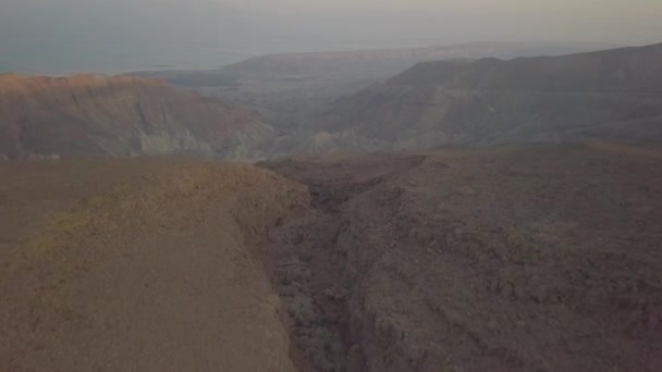 Aerial View Mount Sodom Backdraft Dead Sea Circa March 2019 — Stock video