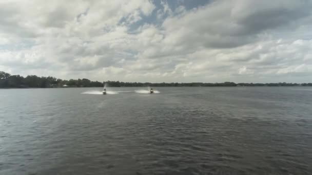 Two Wave Runners Riding Very Fast — Stok Video