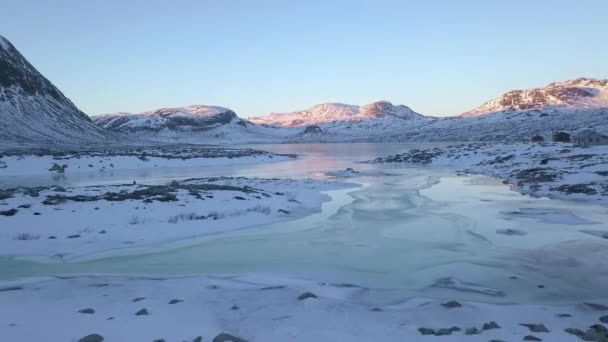 Stark Landscape Norwegian Fjord Winter — Wideo stockowe