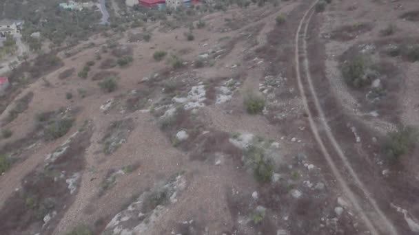 Aerial View Hillside Arraba Palestine Middle East Warehouse Background — Stok video