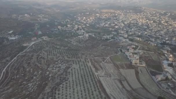 Vista Volo Uccello Una Collina Nella Periferia Arraba Palestina Medio — Video Stock