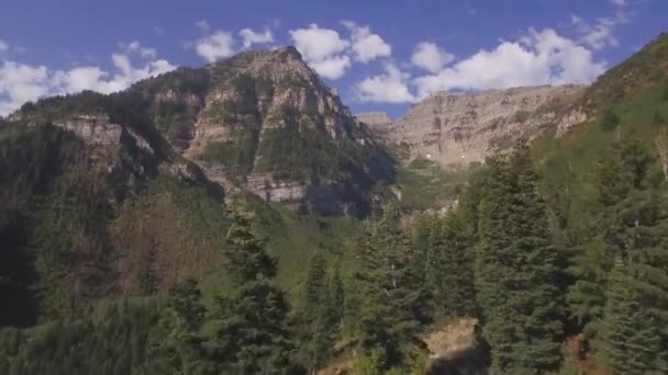 Rocky Mountain Rising Clear Blue Skies — Stock Video