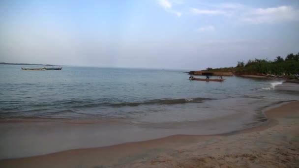 Full View Beach Mermaids Bay San Pedro Ivory Coast — Vídeo de stock