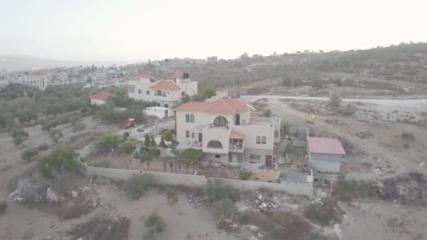 Widok Lotu Ptaka Domek Letniskowy Obrzeżach Arraba Palestyna — Wideo stockowe