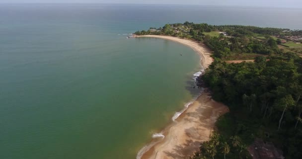 Aerial View Mermaids Bay Waves Slowly Rolling San Pedro Ivory — Stockvideo