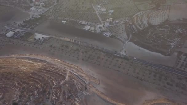 Aerial View Empty Highway Arraba Palestine Middle East — Vídeo de stock