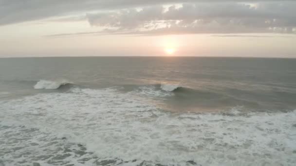 Aerial View Waves Coming Beach — 비디오