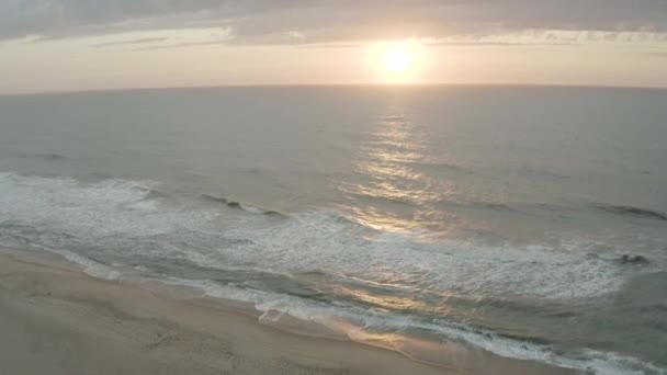 Aerial View Gentle Waves Rolling Surf — Video