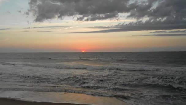 Side Follow Shot Sunset While Beach — Video Stock