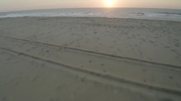 Elevated View Beach Sunset — Stockvideo