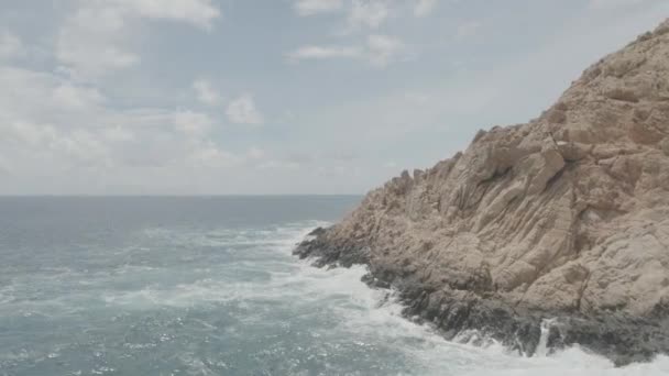 Vue Aérienne Une Falaise Sur Côte — Video