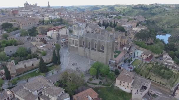 Aerial Video Monastery San Juan Los Reyes Views Toledo Spain — Stockvideo